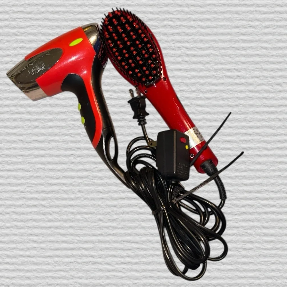 🌺2 count)REMINGTON BLOW DRYER & HAIR ANGEL STRAIGHTEN BRUSH